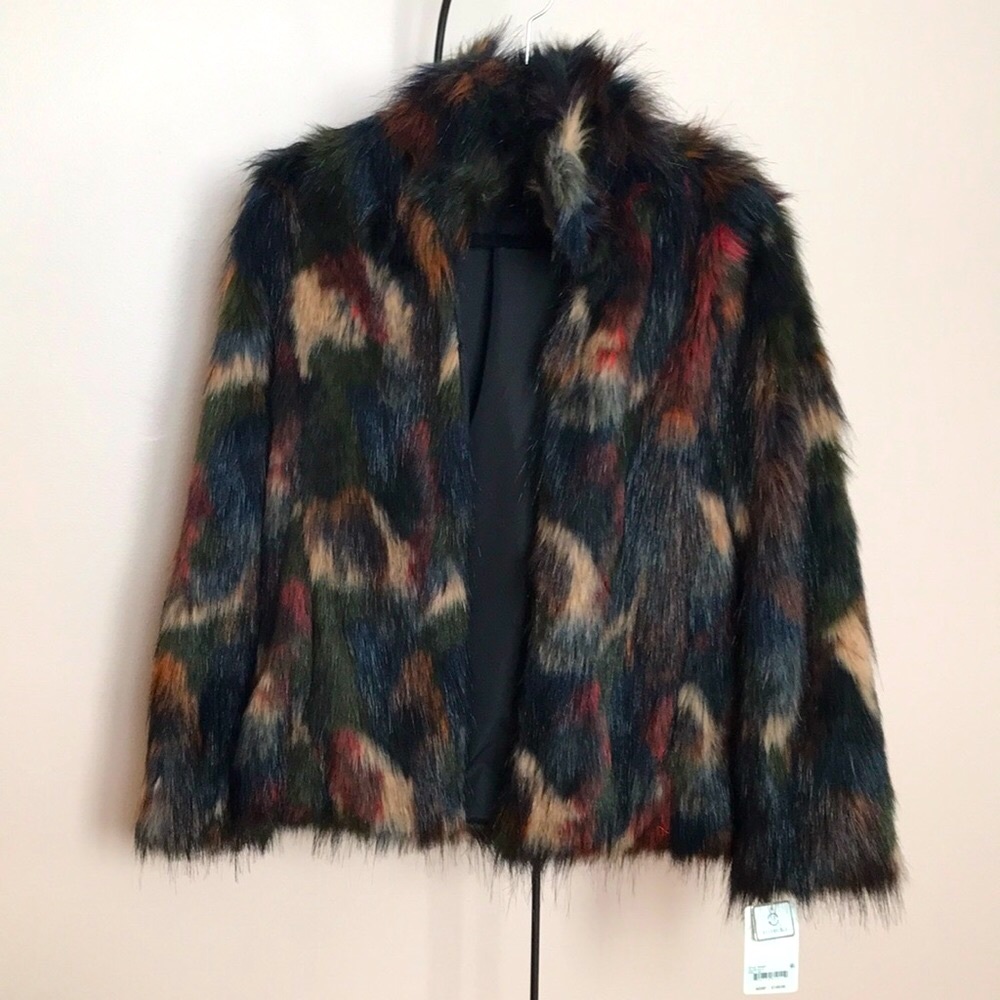 New Wallflower multicolor faux-fur coat